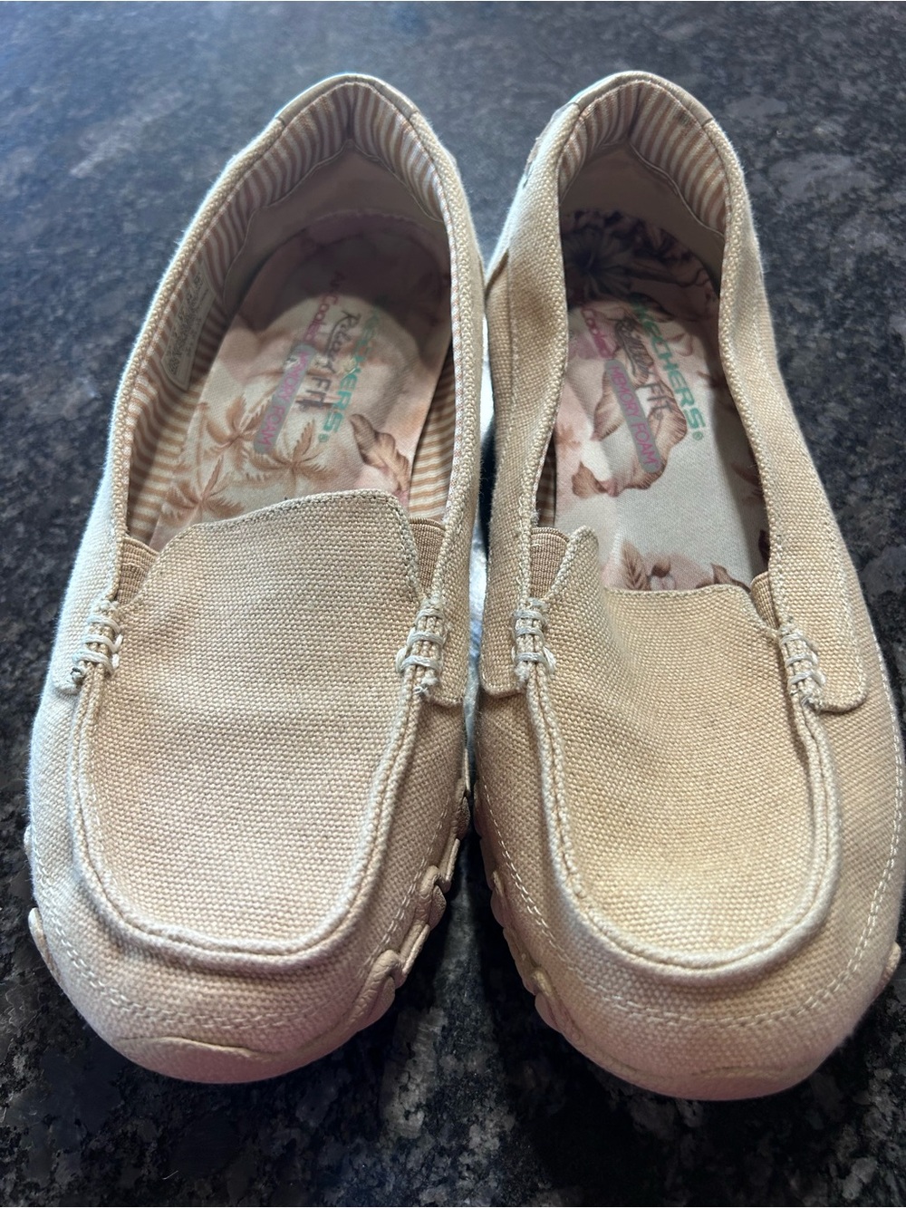 Skechers Women's Slip-On Canvas Mules in Light Tan